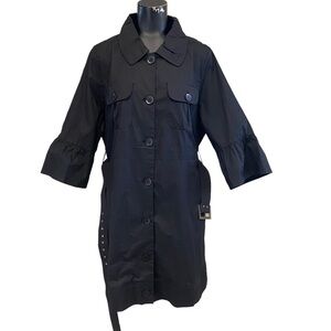 Krafty Black Cotton Blend Dress Jacket Plus Size